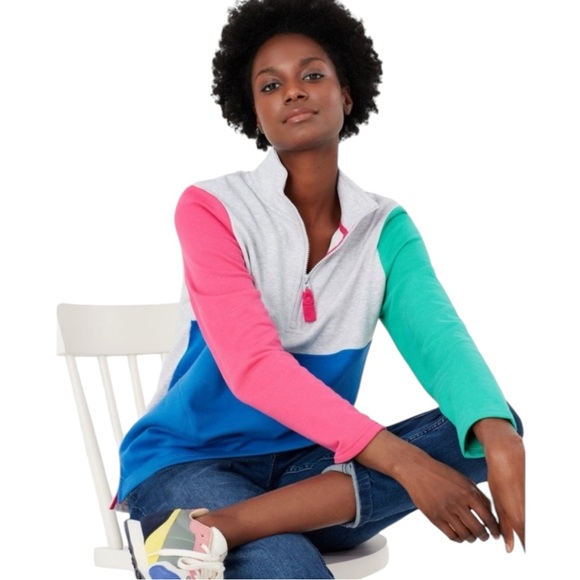 Joules Sweaters - Joules Colorblock Half Zip Pullover Preppy Athleisure Sweatshirt